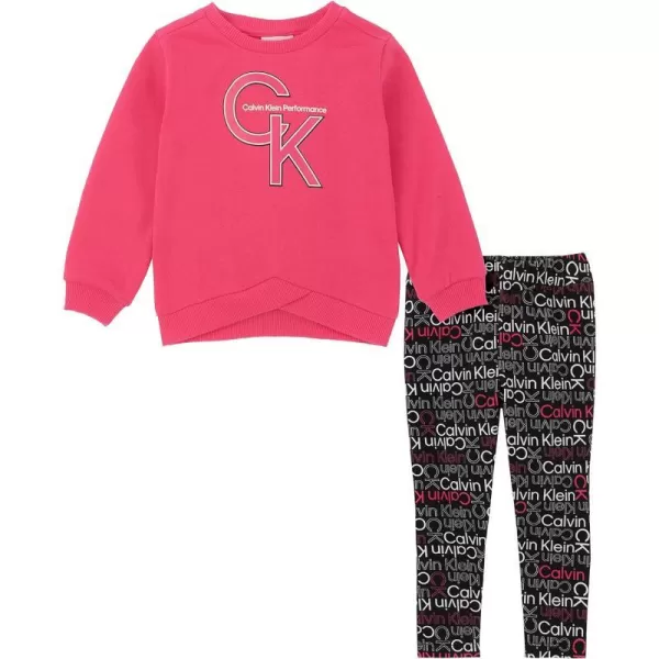 Calvin Klein Baby Girls 2 Pieces Legging SetHot PinkBlack