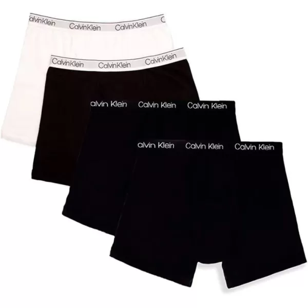 Calvin Klein Boys 4 Pack Boxer BriefsBlack White Basics