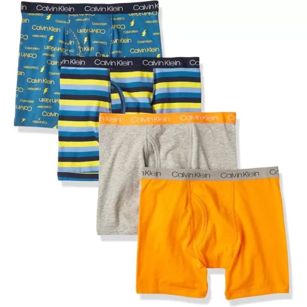 Calvin Klein Boys 4 Pack Boxer BriefsBlueOrange Pack