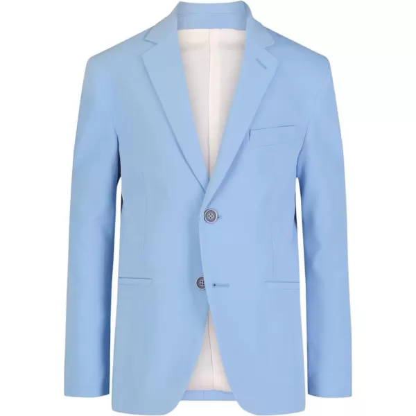 Calvin Klein Boys Blazer Suit Jacket 2Button Single Breasted Closure Buttoned Cuffs amp Front Flap PocketsBel Air Blue Performance