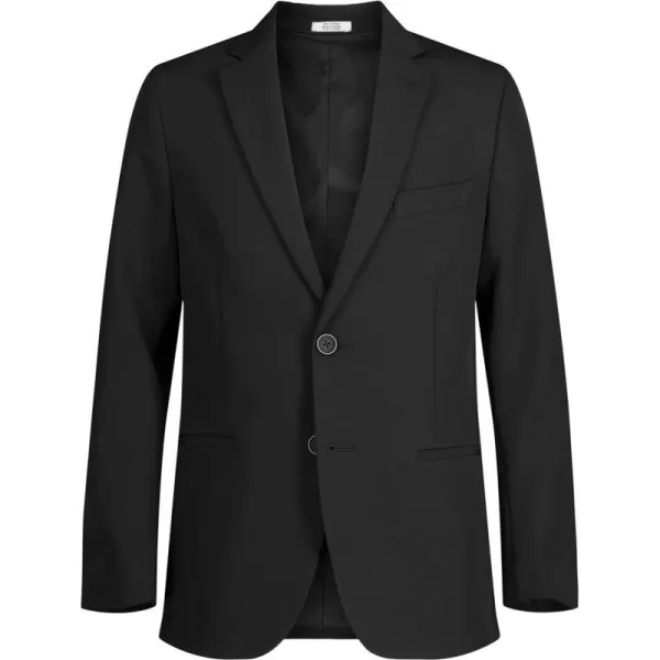 Calvin Klein Boys Blazer Suit Jacket 2Button Single Breasted Closure Buttoned Cuffs amp Front Flap PocketsBlack Performance