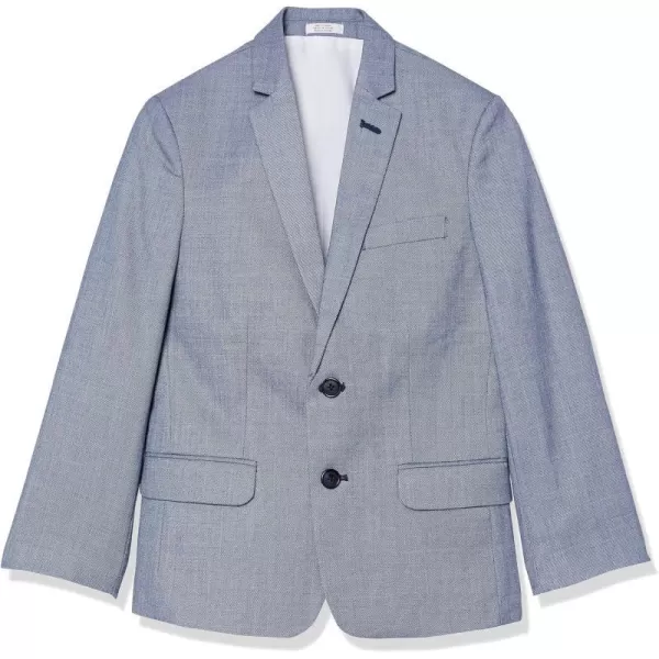 Calvin Klein Boys Blazer Suit Jacket 2Button Single Breasted Closure Buttoned Cuffs amp Front Flap PocketsNeptune