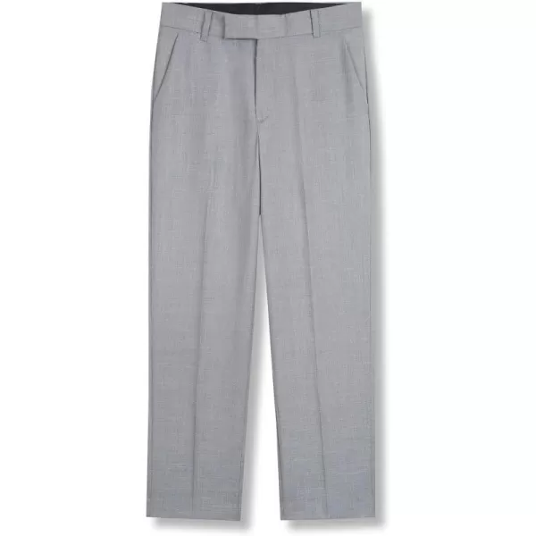 Calvin Klein Boys Flat Suit Dress Pant Straight Leg Fit amp Hemmed Bottom Belt Loops amp Functional Front PocketsLight Grey