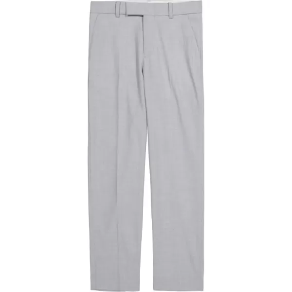 Calvin Klein Boys Flat Suit Dress Pant Straight Leg Fit amp Hemmed Bottom Belt Loops amp Functional Front PocketsSilver Metal