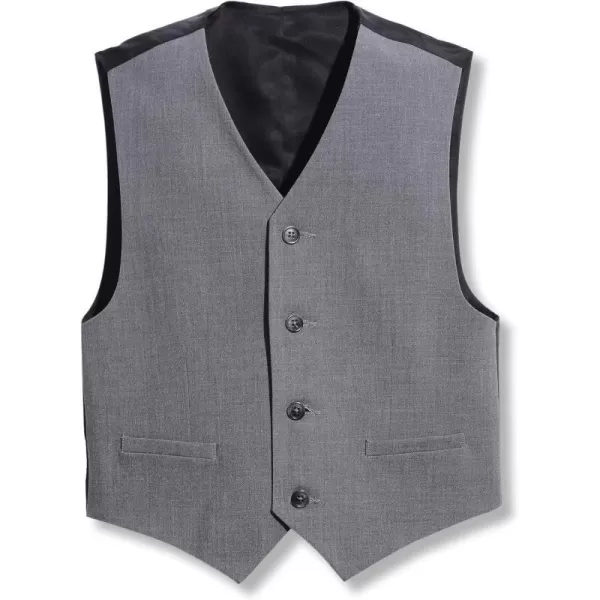 Calvin Klein Boys Formal Suit Vest Tailored Fit amp Adjustable Back Strap 4button Single Breasted Closure amp 2 Slit PocketsOxford Grey