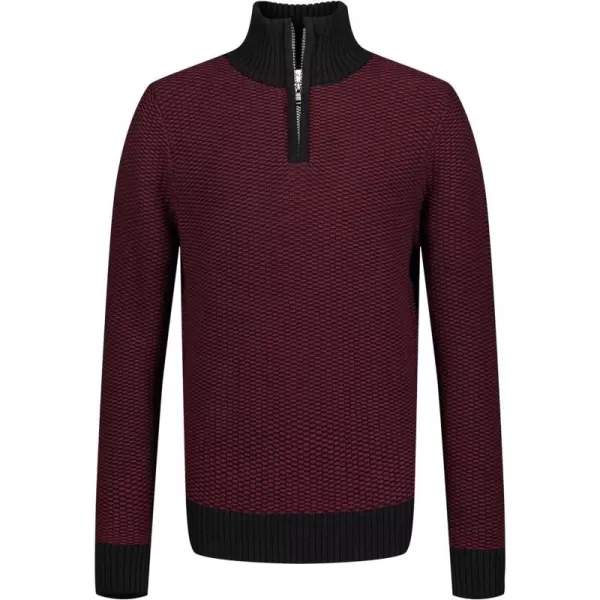 Calvin Klein Boys Half Zip Pullover Sweater Ribbed Neckline amp Logo DetailingBurgundy Thermal