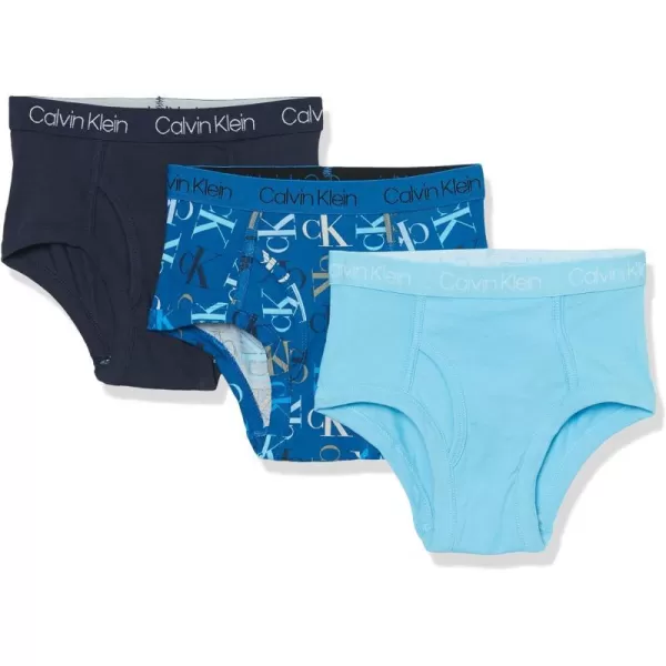 Calvin Klein Boys Little Modern Cotton Assorted Briefs Underwear 3 Pack3 Pack WhiteHeather Grey Empryean Blue