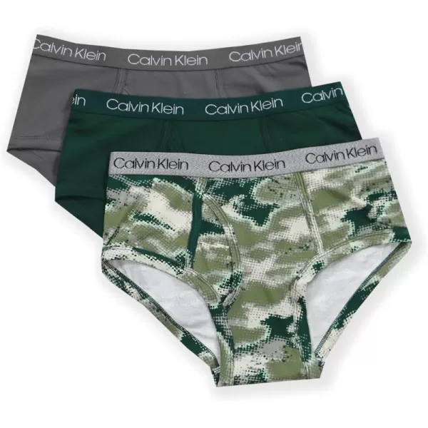 Calvin Klein Boys Little Modern Cotton Assorted Briefs Underwear 3 PackBlackRhubHeather Grey