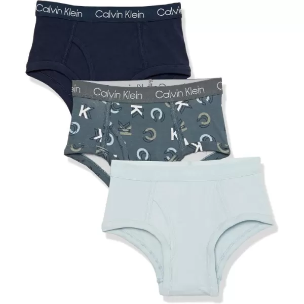 Calvin Klein Boys Little Modern Cotton Assorted Briefs Underwear 3 PackBlueOrange Pack