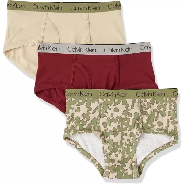 Calvin Klein Boys Little Modern Cotton Assorted Briefs Underwear 3 PackCandy ConePlaid