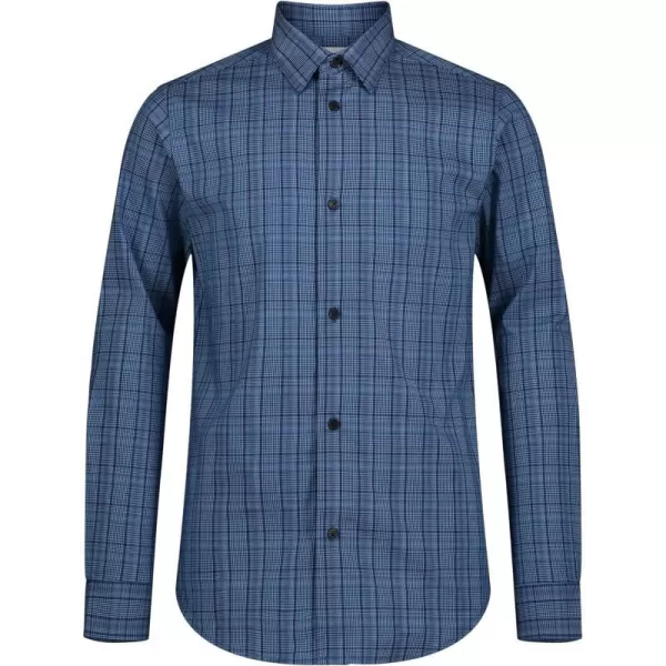 Calvin Klein Boys Long Sleeve Patterned Dress Shirt Style with Buttoned CuffsAzure Blue Plaid