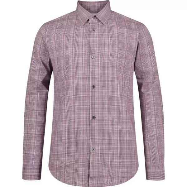 Calvin Klein Boys Long Sleeve Patterned Dress Shirt Style with Buttoned CuffsDark Purple Plaid