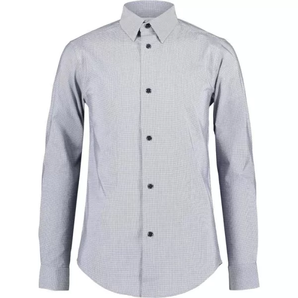 Calvin Klein Boys Long Sleeve Patterned Dress Shirt Style with Buttoned CuffsJet Stream