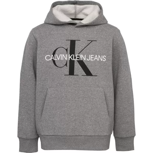 Calvin Klein Boys Long Sleeve Pullover Fleece HoodieGrey 41b