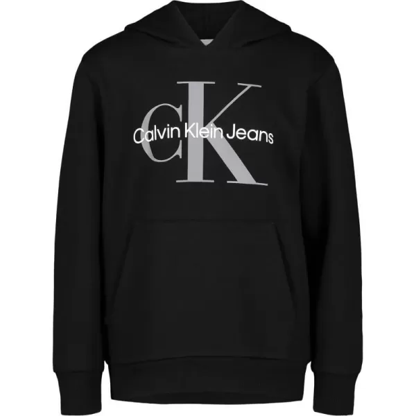 Calvin Klein Boys Long Sleeve Pullover Fleece HoodieOld School Black