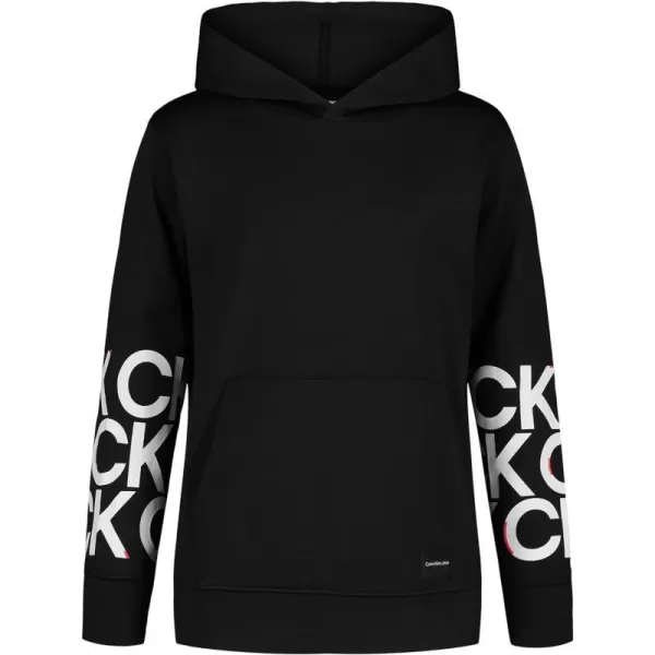 Calvin Klein Boys Long Sleeve Pullover Fleece HoodiePerformance Black