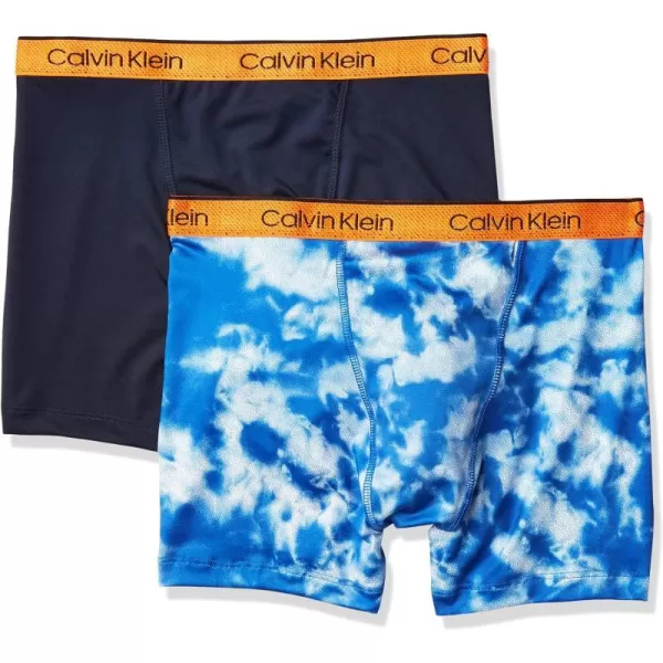 Calvin Klein Boys Performance Boxer Brief Underwear 2 Pack2 Pack  Black IrisCool Tie Dye