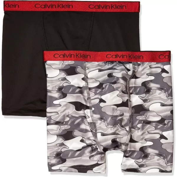 Calvin Klein Boys Performance Boxer Brief Underwear 2 Pack2 Pack  BlackWatercolor Camo