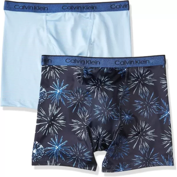 Calvin Klein Boys Performance Boxer Brief Underwear 2 Pack2 Pack  Blue HeavenFirework