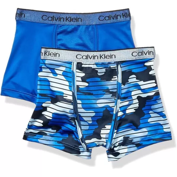 Calvin Klein Boys Performance Boxer Brief Underwear 2 Pack2 Pack  Camo Victoria Blue