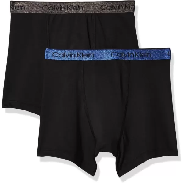 Calvin Klein Boys Performance Boxer Brief Underwear 2 PackBlackBlack