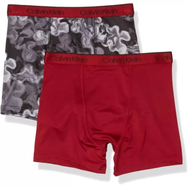 Calvin Klein Boys Performance Boxer Brief Underwear 2 PackEmber BlazeGrey Air