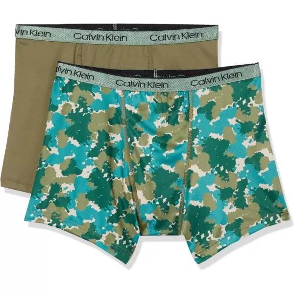 Calvin Klein Boys Performance Boxer Brief Underwear 2 PackOliveCamo