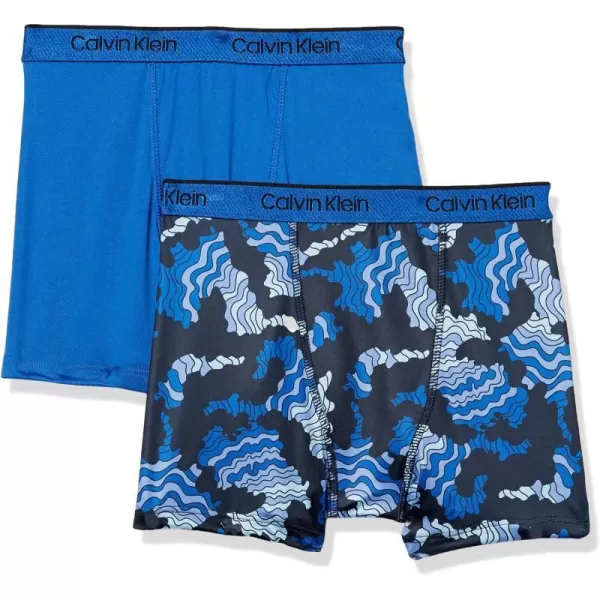 Calvin Klein Boys Performance Boxer Brief Underwear 2 PackVictoria Blue