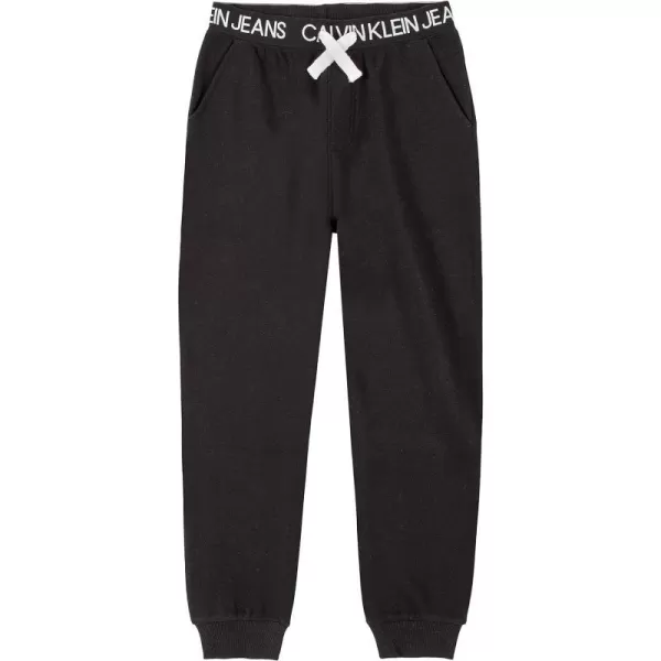 Calvin Klein Boys Pullon Fleece Jogger Sweatpants Drawstring ClosureBlack 07b