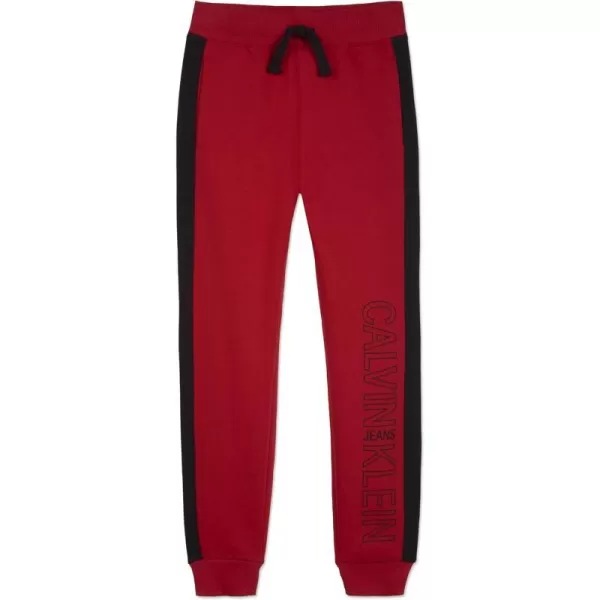 Calvin Klein Boys Pullon Fleece Jogger Sweatpants Drawstring ClosureRacing Red 00b