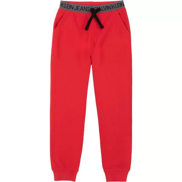 Calvin Klein Boys Pullon Fleece Jogger Sweatpants Drawstring ClosureRed 07b