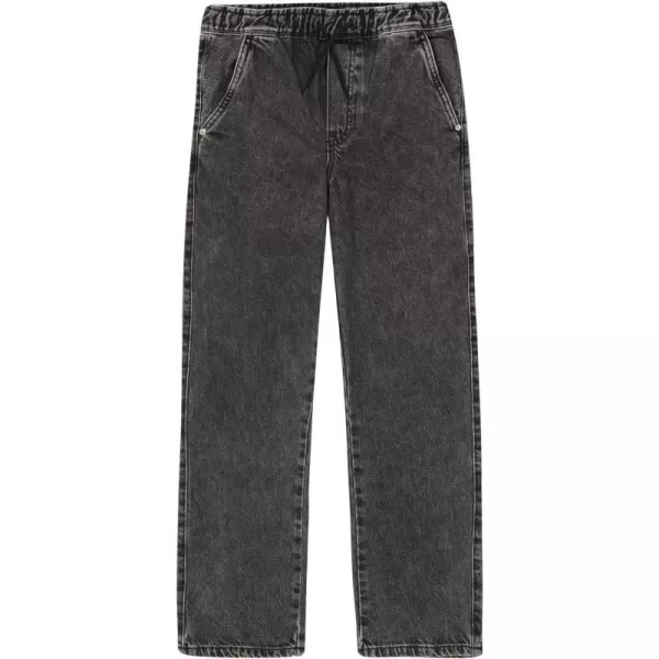 Calvin Klein Boys Pullon Stretch Denim Jeans 4Pocket Style amp Drawstring ClosureCharcoal Acid