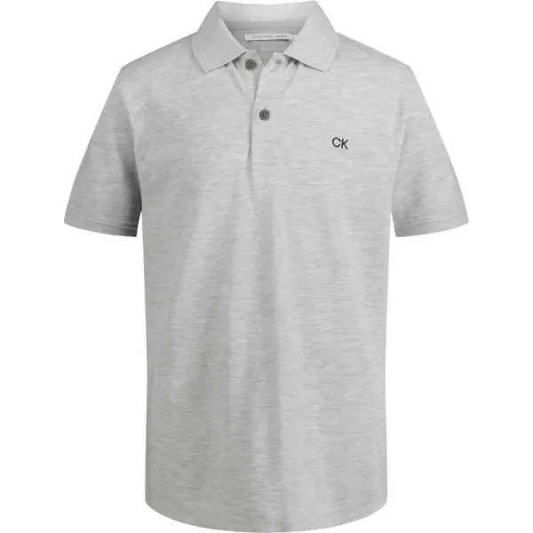 Calvin Klein Boys Short Sleeve Micro Pique Solid PoloClassic Grey