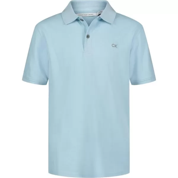 Calvin Klein Boys Short Sleeve Micro Pique Solid PoloLight Blue