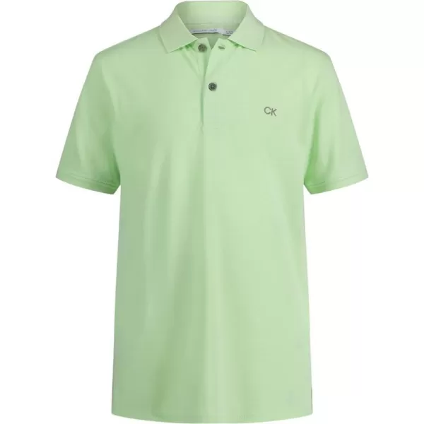 Calvin Klein Boys Short Sleeve Micro Pique Solid PoloLight Green