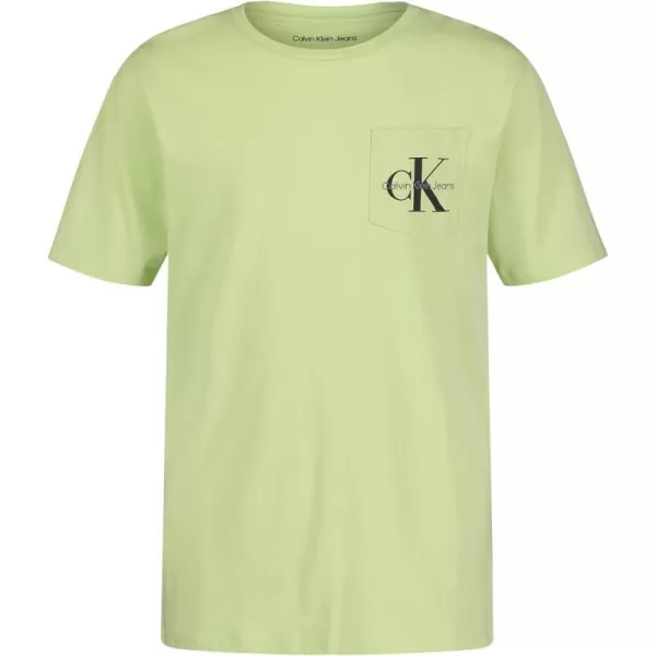 Calvin Klein Boys Short Sleeve Pocket Logo Crew Neck TShirt Soft Comfortable Relaxed FitPrism