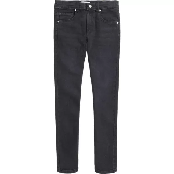 Calvin Klein Boys Skinny Fit Stretch Denim Jeans 5Pocket Style amp Zipper ClosureAsphalt Black