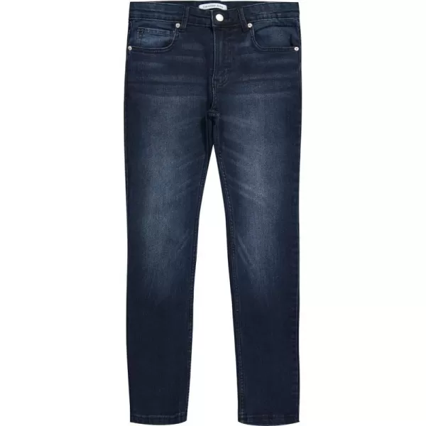 Calvin Klein Boys Skinny Fit Stretch Denim Jeans 5Pocket Style amp Zipper ClosureBoston Blue 15b