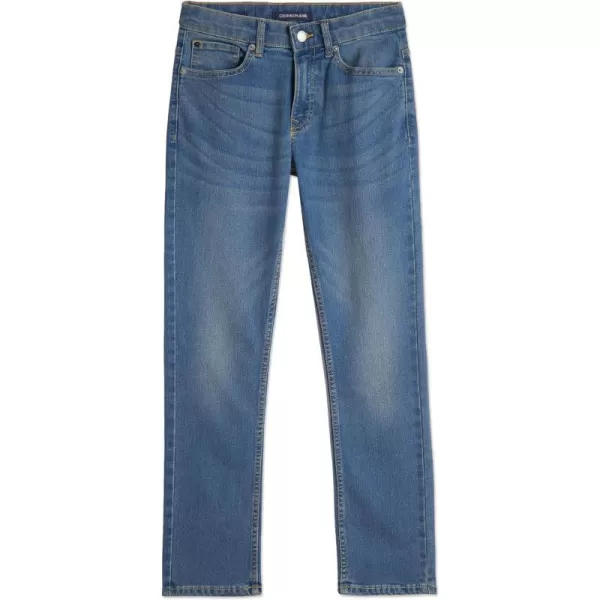 Calvin Klein Boys Skinny Fit Stretch Denim Jeans 5Pocket Style amp Zipper ClosureHouston Light Blue 14b