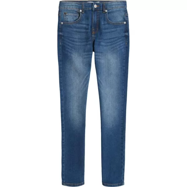 Calvin Klein Boys Skinny Fit Stretch Denim Jeans 5Pocket Style amp Zipper ClosureHouston Mid Blue