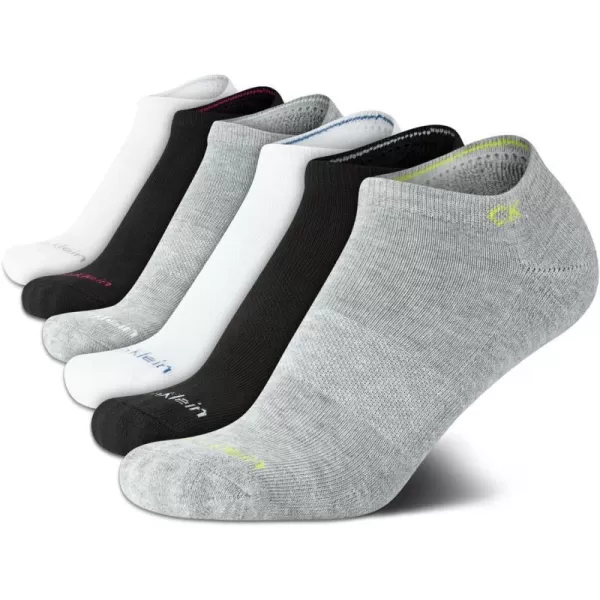 Calvin Klein Boys Socks  Cushion No Show Ankle Socks 6 PackGreyWhiteBlack