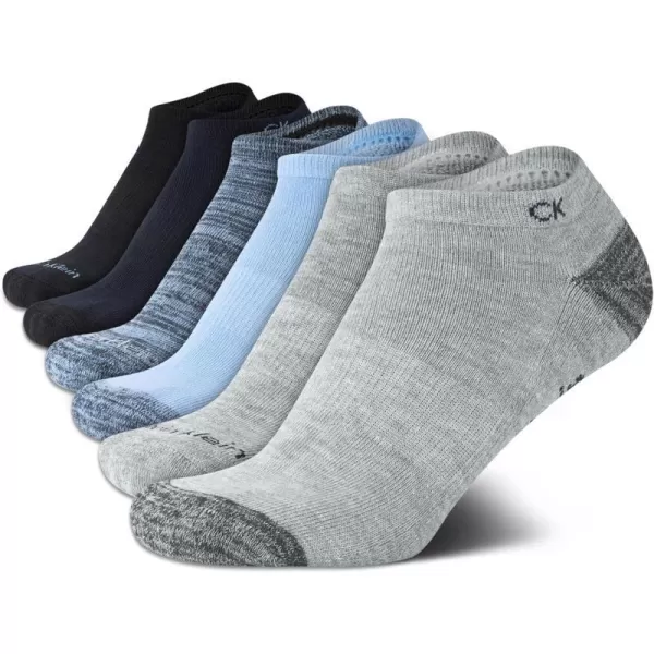 Calvin Klein Boys Socks  Cushion No Show Ankle Socks 6 PackNavyGreyBlue