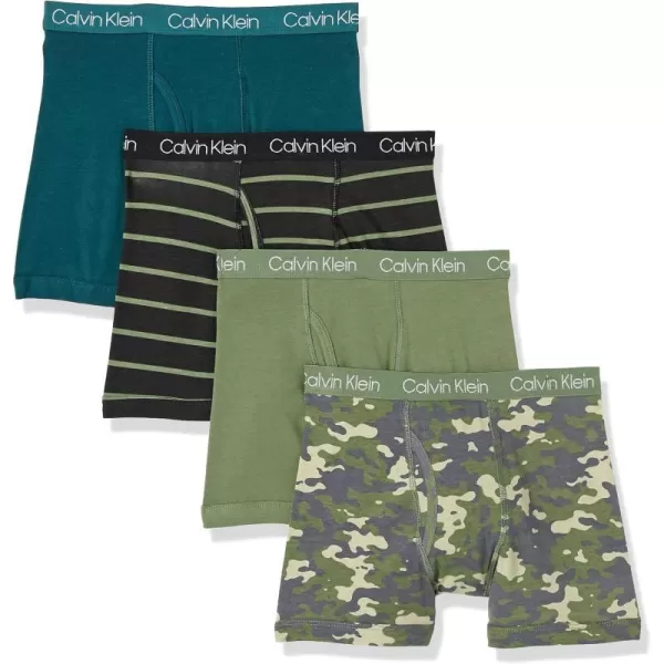 Calvin Klein Boys Underwear 4 Pack Boxer Brief Value PackCamostripe Pk