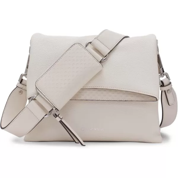 Calvin Klein Chrome Organizational 2 in 1 Flap CrossbodyCherub White