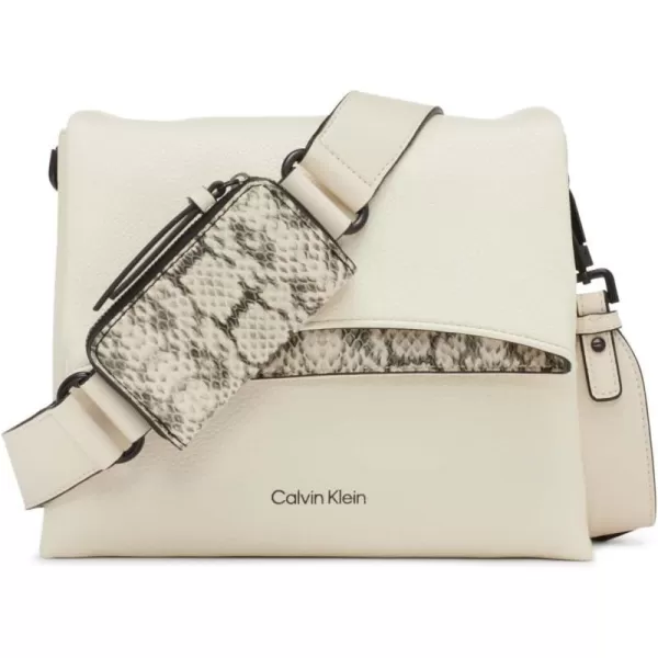 Calvin Klein Chrome Organizational 2 in 1 Flap CrossbodyCherub WhiteBlack