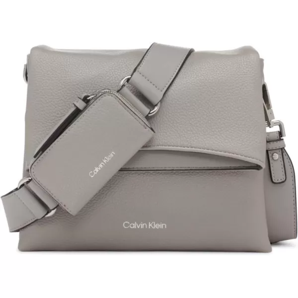 Calvin Klein Chrome Organizational 2 in 1 Flap CrossbodyStone