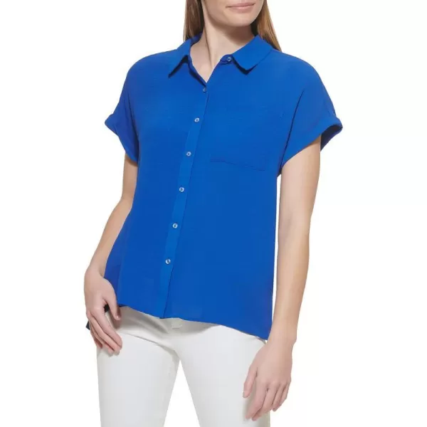 Calvin Klein Ck Womens Blouse CollarKlein Blue