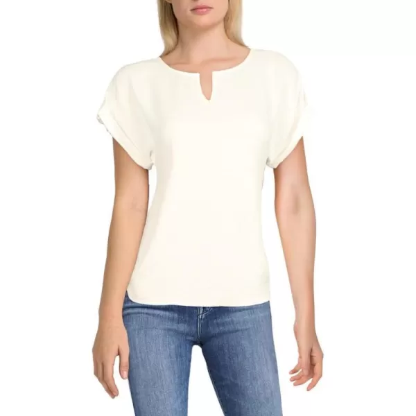 Calvin Klein Ck Womens Blouse Roll Up SleeveSoft White