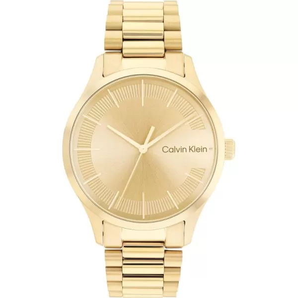 Calvin Klein Contemporary Unisex Designer WatchGold Sunray