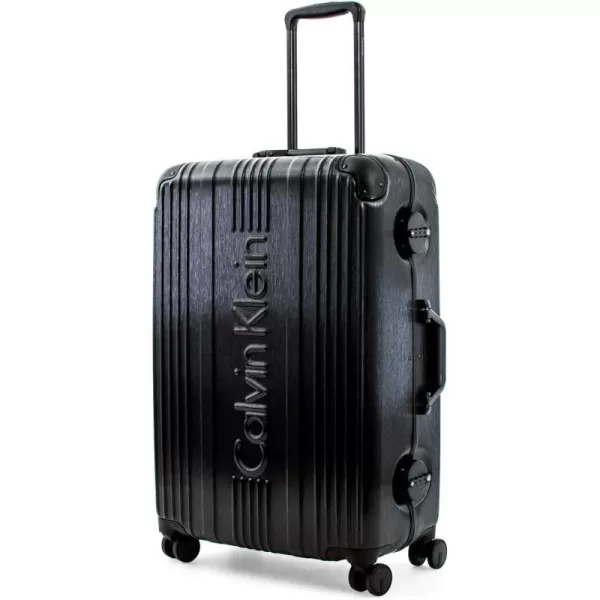 Calvin Klein Fulton 20 Hardside Spinner Luggage with TSA Lock Black 25 Inch25 Inch Black